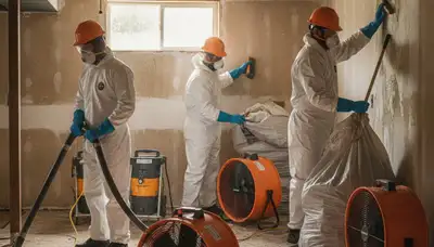 Flood damage cleanup team restoring a Torrance, CA home after water intrusion