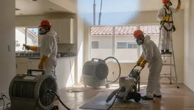 Water damage restoration team in Torrance, CA helping a flooded property recover