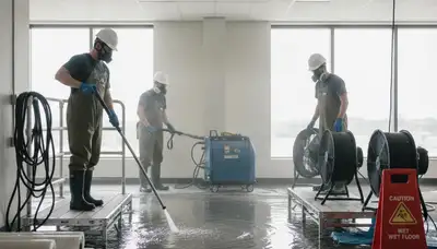 Water damage restoration crew in Torrance, CA inspecting a home for moisture and damage