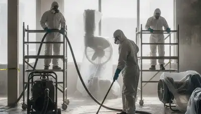 Water extraction technician removing standing water in Torrance, CA home after water damage